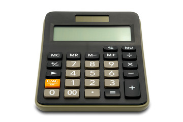 classic type office calculator isolated on white background