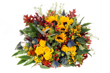 bouquet of flowers isolated on white background