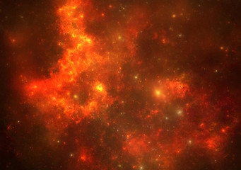 Deep space nebula with stars