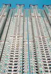 residential skyscraper building exterior in Hong Kong -