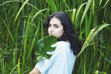 Fototapeta premium portrait of young beautiful woman