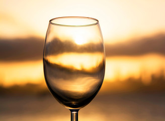 Clinking glasses at sunset,Sydney Australia 