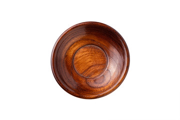 wood dish on isolated white background