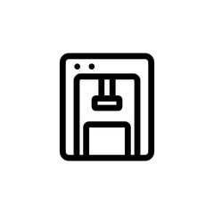 press icon vector. A thin line sign. Isolated contour symbol illustration