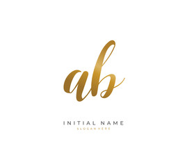Handwritten letter A B AB for identity and logo. Vector logo template with handwriting and signature style.