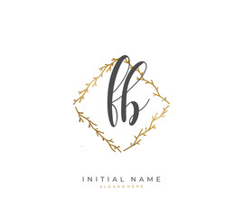 Handwritten letter F B FB for identity and logo. Vector logo template with handwriting and signature style.