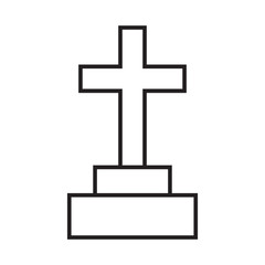 Gravestone icon vector in white background