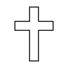 Religion cross icon vector in simple design