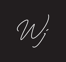 Couple Cursive Letters Initial Signature Handwriting Calligraphy