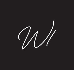 Couple Cursive Letters Initial Signature Handwriting Calligraphy