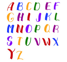 Alphabet interesting handwritten alphabet, doodle letters vector.