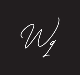 Couple Cursive Letters Initial Signature Handwriting Calligraphy