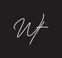 Couple Cursive Letters Initial Signature Handwriting Calligraphy