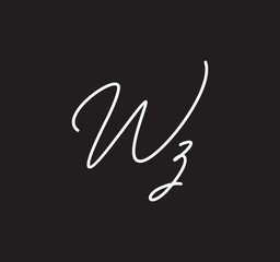 Couple Cursive Letters Initial Signature Handwriting Calligraphy