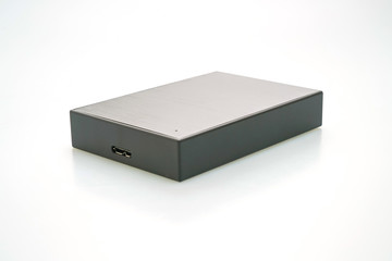external hard disk on white background