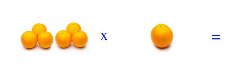 Sencillos problemas matemáticos de multiplicar con naranjas