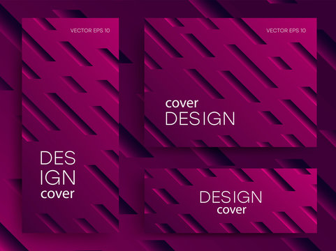 Abstract brochures with gradient lines. 3D effect. Trendy web design, can be used as a background for wallpapers, posters, cards, invitations, sites. Minimal geometric design. EPS 10