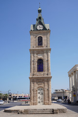 JAFFA, ISRAEL January 2020: Clock Tower on Yefet street in old Jaffa