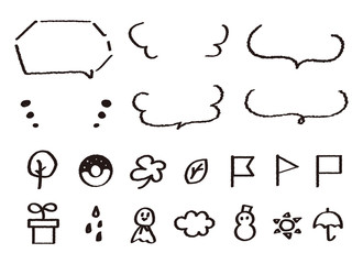 吹き出し　アイコン　セット