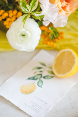 Obraz na płótnie Canvas Décoration & art de la table - thème citron et fraîcheur d'été