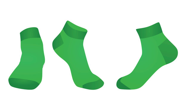 Green Foot Socks. Vector Illustration