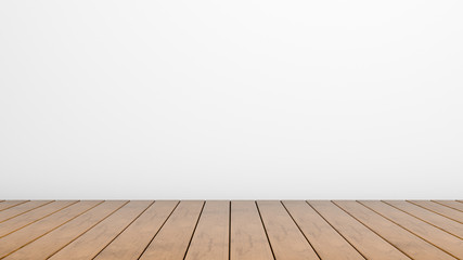 Empty Room Wooden Floor Wall, 3D Rendering