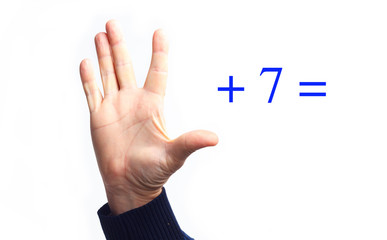 Sumas sencillas con los dedos de la mano y números