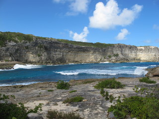 Obraz premium Guadeloupe sea view beach travel destination landscape in a French overseas region, is an island group in the southern Caribbean Sea.