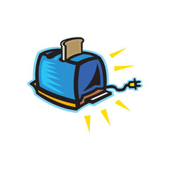 toaster and bread vector illustration isolated on a white background