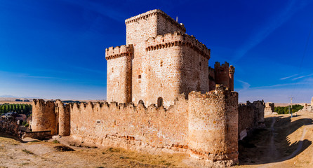 Turegano Castle (Castillo de Turegano) medieval fortified castle and ruins. Segovia province, Castilla Leon, central Spain.