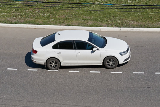 SARANSK, RUSSIA - MAY 18, 2019: Jetta on city road.