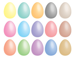 Fototapeta na wymiar Spring collection with colorful painted easter eggs. Vector illustration. Isolated on transparent background. Happy easter. Pastel bright tender sweet soft object.