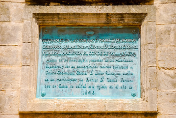 inscription on monument to Christopher Columbus. Cardenas, Calle Calzada Cardenas is municipality...