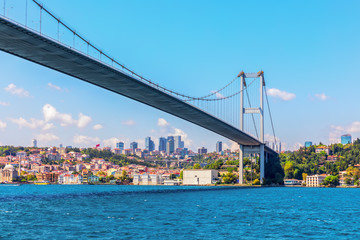 The Bosporus Bridge of Istanbul, bottom view