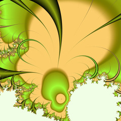 Yellow green thorns abstract floral background