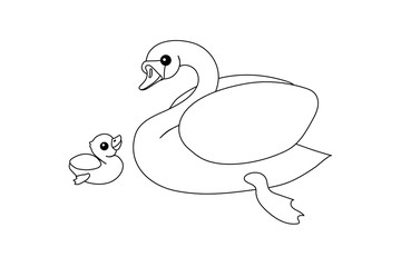 vector line cartoon animal clipart