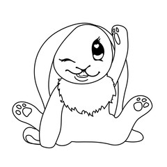 vector line cartoon animal clip art