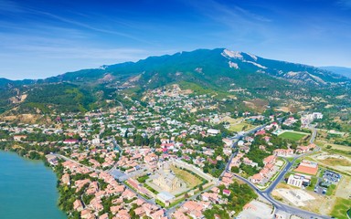 Aerial view of Mtskheta, Georgia, Caucasus.
