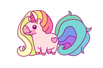 vector flat rainbow unicorn