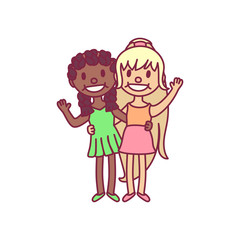 vector cute cartoon kids, child