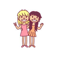 vector cute cartoon kids, child