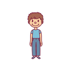 vector cute cartoon kid, child
