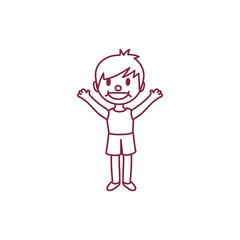 vector cute cartoon kid, child clipart
