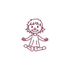 vector cute cartoon kid, child clipart