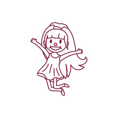 vector cute cartoon kid, child clipart
