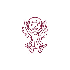 vector cute cartoon kid, child clipart
