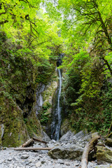 waterfall in the goldstream provincial park vancouver island