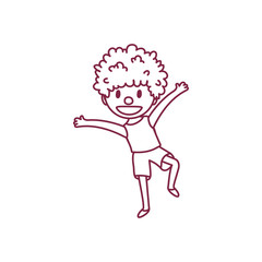 vector cute cartoon kid, child clipart