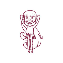 vector cute cartoon kid, child clipart