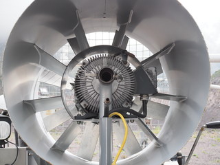 Big industrial metal electrical ventilation fan outdoor